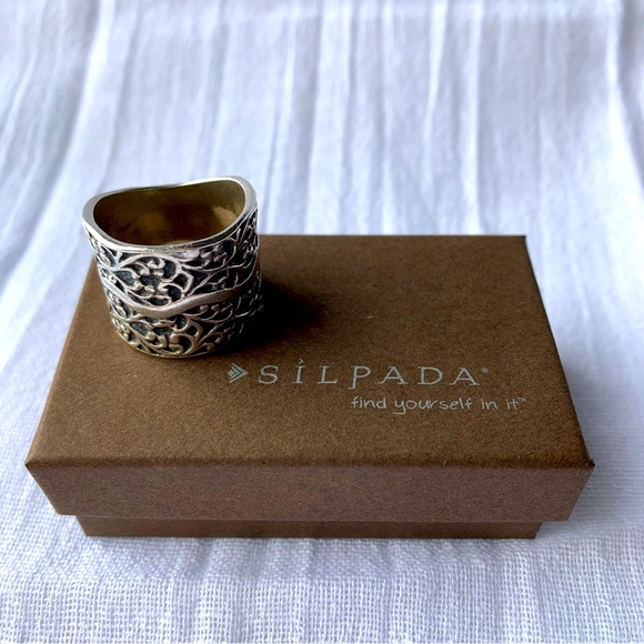 Silpada Filigree Band Ring Silver 925 Size 7 - Picture 1 of 10